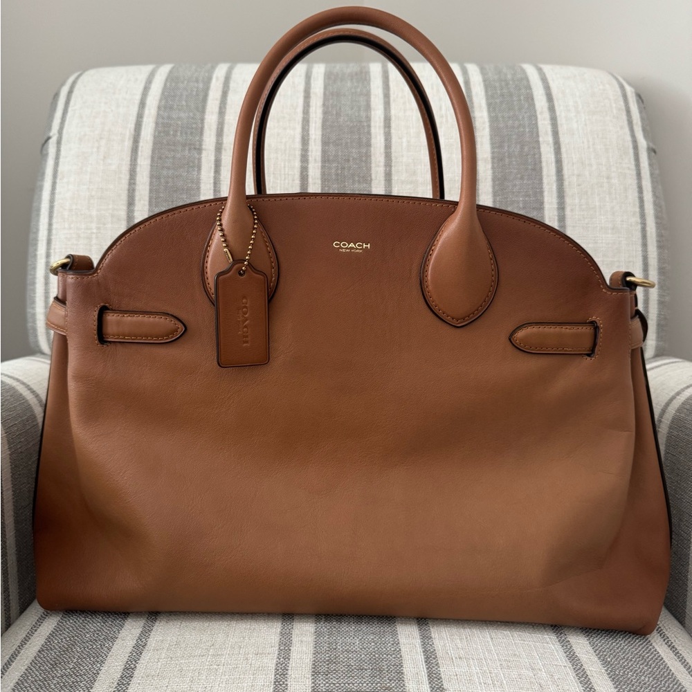 Authentic COACH Soft Empire Carryall Bag 40 Honey Brown